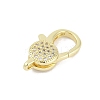Brass Micro Pave Cubic Zirconia Lobster Claw Clasps KK-M311-27G-2