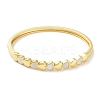 Brass Pave Shell Hinged Bangles for Women BJEW-Z061-11B-2