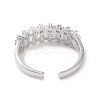 Clear Cubic Zirconia Open Cuff Ring RJEW-E072-10P-3