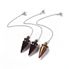 Mixed Gemstone Pointed Dowsing Pendulums AJEW-B020-01P-2