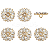 6Pcs Alloy Rhinestone Buttons BUTT-FG0001-58C-1