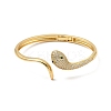 Green Cubic Zirconia Open Cuff Bangle BJEW-P281-05G-2