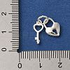 925 Sterling Silver Key & Heart Lock Charms with 925 Stamp and Jump Rings FIND-U013-04S-3