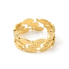 Fish 304 Stainless Steel Wide Band Open Cuff Rings for Unisex RJEW-P125-01G-2