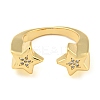 Brass Micro Pave Cubic Zirconia Open Finger Ring RJEW-C069-05A-G-2