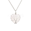 Natural Quartz Crystal Heart Pendant Necklaces PW-WG58330-03-1