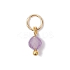 7Pcs 7 Colors Synthetic Turquoise & Natural Green Aventurine & Amethyst & Red Agate & Red Jasper & Tiger Eye & Lapis Lazuli Faceted Round Chakra Charms PALLOY-JF04564-01-3