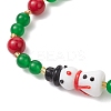 Natural Dyed Mashan Jade Gemstone Beaded Stretch Bracelets BJEW-MZ00193-3