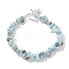 Natural Larimar Beaded Bracelets X-BJEW-JB02681-01-6