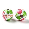 Summer Theme Printed Wood European Beads LS-WOOD-M010-06B-2