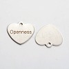 Non-Tarnish 201 Stainless Steel Heart Pendants LS-STAS-L165-C11-2