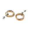 Double Rings 304 Stainless Steel Stud Earrings for Women EJEW-U003-20-2