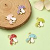 10Pcs 5 Colors Autumn Theme Alloy Enamel Pendants ENAM-YW0003-39-5