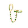 Brass Cubic Zirconia Hoop Earrings FS-WGC777E-04-1