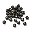 Plating Opaque Acrylic Beads OACR-R005-03J-1