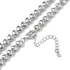 Rack Plating Brass Heart Link Chain Necklaces for Women NJEW-K382-14B-P-2