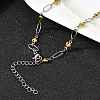 304 Stainless Steel Heart Link Chain Necklaces for Women NJEW-A046-02B-GP-2