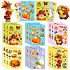 6Pcs Thanksgiving Day Paper Self-Adhesive Picture Stickers STIC-C010-32-1