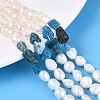 Natural Apatite Nuggets & Natural Cultured Freshwater Pearl Beads Strands PEAR-N023-01A-09-1