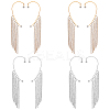 8Pcs 4 Style Crystal Rhinestone Chain Tassel Dangle Cuff Earrings EJEW-HY0001-02-1