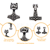 4Pcs 2 Styles 304 Stainless Steel Pendants STAS-DC0013-77-4