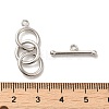 Rhodium Plated 925 Sterling Silver 3-Ring Toggle Clasps STER-P049-01P-3