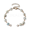Square Faceted Glass Beaded Link Chain Bracelet Making AJEW-JB01150-52-1