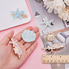 Starfish & Shell Shape Resin Alligator Hair Clips PHAR-WH0006-35-5