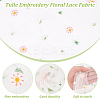 Daisy Pattern Embroidered Polyester Tulle Lace Fabric DIY-WH0409-66-4