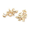 Brass Micro Pave Clear Cubic Zirconia Pendants KK-C054-06G-2