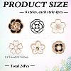 24Pcs 6 Styles Flower Resin Enamel Stethoscope Pendant Decorations HJEW-MA00020-2