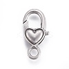 Tibetan Style Heart Lobster Claw Clasps LF013Y-TAS-NR-3
