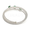 Rack Plating Brass Pave Clear Cubic Zirconia Open Cuff Wrap Bangles BJEW-B110-01P-01-3