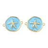 Ocean Brass Enamel Connector Charms KK-C251-05G-02C-1