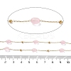 Natural Dyed Jade & 304 Stainless Steel Beads Link Chains CHS-K021-08B-01-3