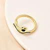Brass Enamel Cuff Rings for Women RJEW-F188-04G-01-2