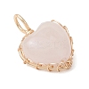 Natural Rose Quartz Pendants PALLOY-JF04775-01-3