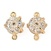 Brass Pave Clear Cubic Zirconia Connector Charms KK-S531-15G-1