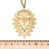 304 Stainless Steel Crystal Rhinestone Heart Pendant Wheat Chain Necklaces NJEW-P344-01G-5