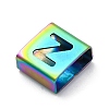 Ion Plating(IP) 304 Stainless Steel Square Slide Charms STAS-L132-18Z-M-2