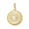 Brass Micro Pave Clear Cubic Zirconia Pendants KK-L253-17G-J-1