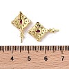 Brass Cubic Zirconia Rhombus Stud Earring Findings LS-KK-B087-04G-1-3