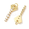 Brass Micro Pave Clear Cubic Zirconia Pendants KK-P342-13G-2