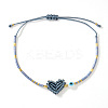 Glass Seed Bead & Glass Braided Bead Bracelets PP1183-4-1