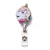 Unicorn Glitter Powder Felt & ABS Plastic Badge Reel AJEW-I053-41-1