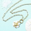 Summer Beach 304 Stainless Steel Pendant Paperclip Chain Necklaces STAS-Z105-07G-02-2