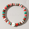Christmas Polymer Clay Heishi & Acrylic Beads Stretch Bracelets for Women MC0425-7-1