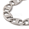 201 Stainless Steel Oval Mariner Link Chain Necklace NJEW-F222-37P-06-3