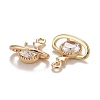 Rack Plating Brass Micro Pave Clear Cubic Zirconia Charms KK-E267-11LG-3