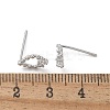 Brass Glass Stud Earrings EJEW-Q014-22P-3